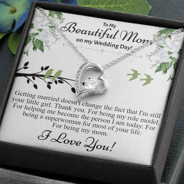 Beautiful Mom Wedding Day (Birds) Forever Love Necklace - Love You This Much